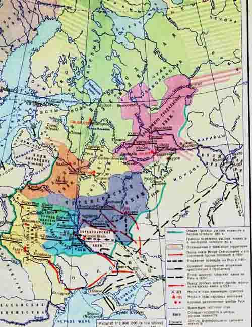Раздробленность руси в 12 первой четверти 13 в контурная карта